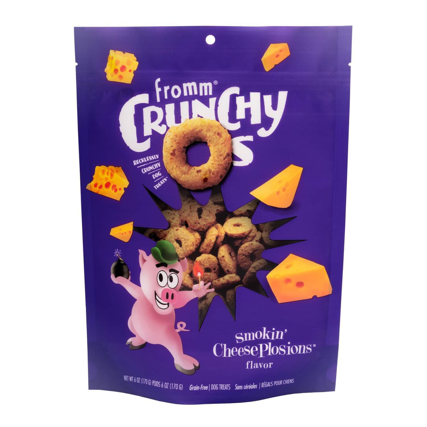 Fromm Crunchy Os  Smokin' Cheeseplosions Flavor Treats For Dogs 6 Oz