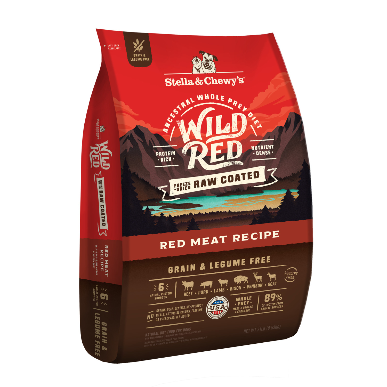Stella & Chewy's Wild Red Raw Coated Kibble Grain-Free Dry Dog Food, Red Meat Recipe