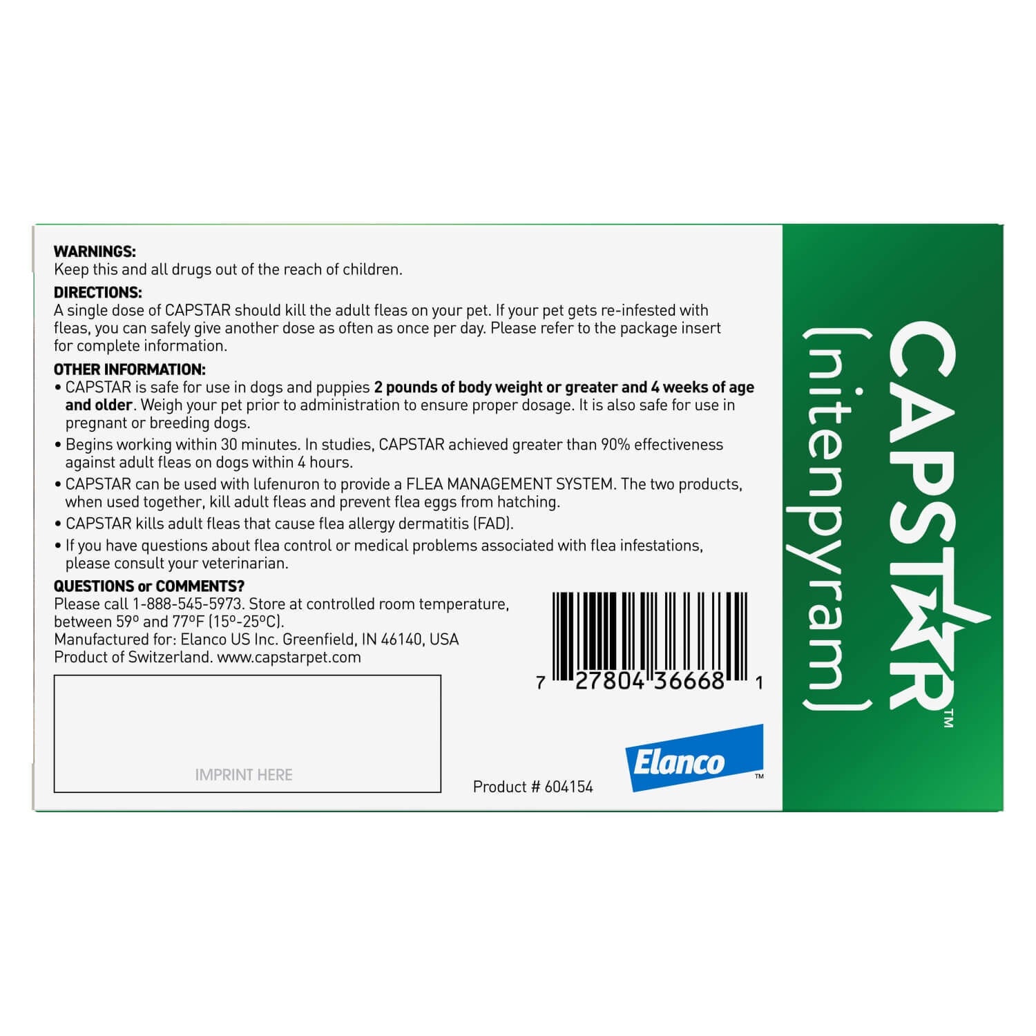Capstar Flea Oral Treatment For Dogs, Over 25 Lbs