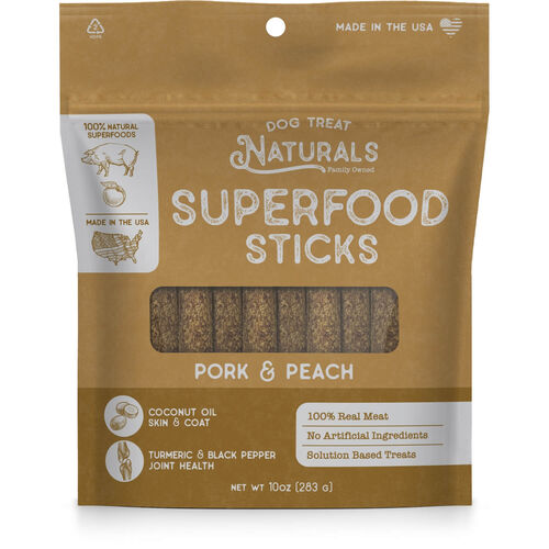 Dog Treat Naturals Pork And Peach Super Foods Stick Dog Treats