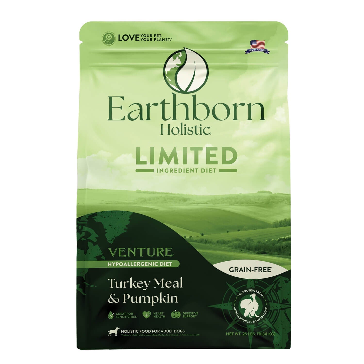 Earthborn Holistic Venture Limited Ingredient Turkey Meal & Pumpkin Grain-Free Dry Dog Food
