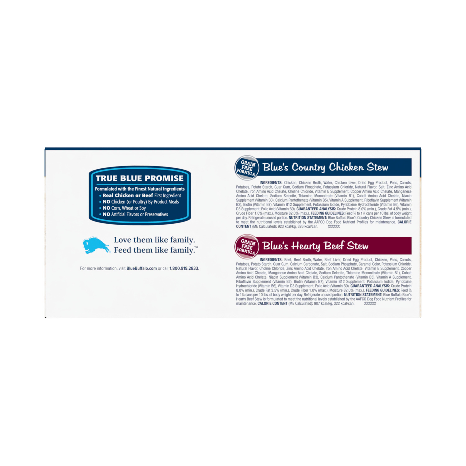 Blue Buffalo Blue's Stew Grain-Free Wet Dog Food, Hearty Beef Stew And Country Chicken Stew Variety Pack