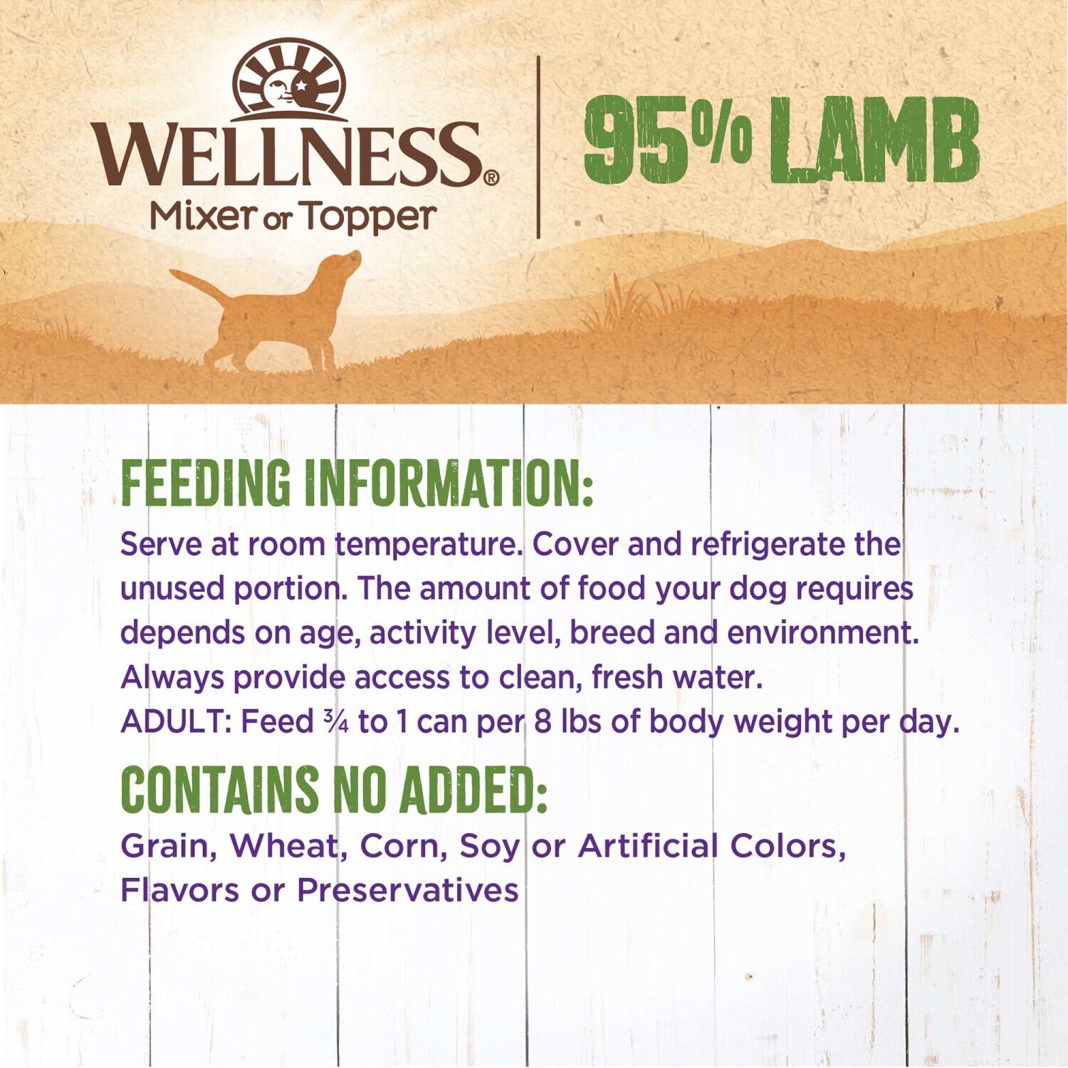 Wellness 95% Lamb Natural Grain Free Wet Dog Food, 13.2-Ounce Can