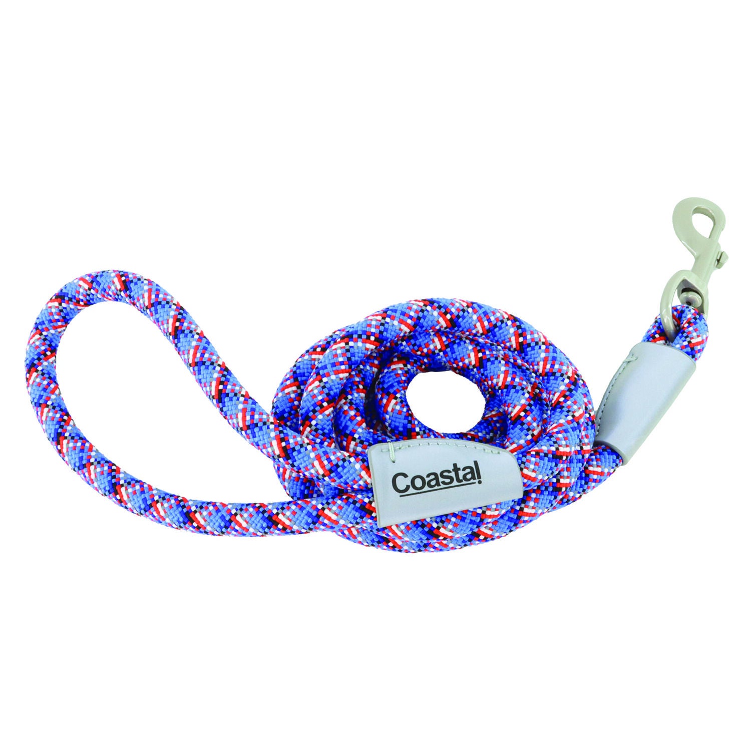 Coastal Pro&reg; Active Woven Reflective Rope Dog Leash, Cobalt Crossed Blue, 6'