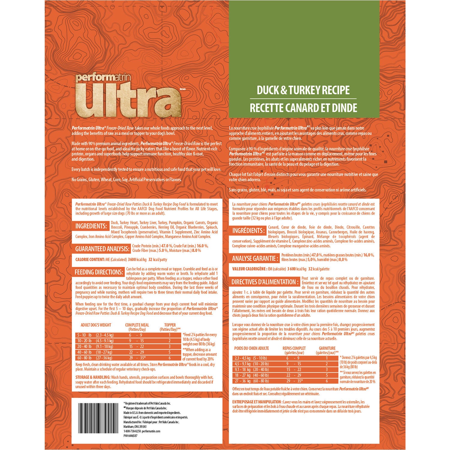 Performatrin Ultra Freeze-Dried Raw Patties Duck & Turkey Recipe Dog Food, 12Oz