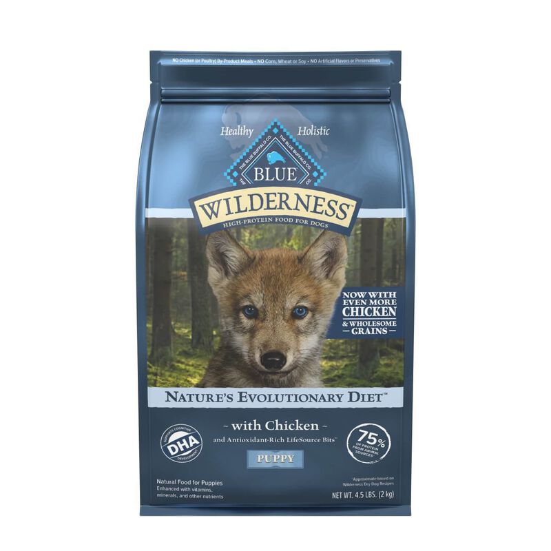 Blue Buffalo Wilderness High Protein Natural Puppy Dry Dog Food Plus Wholesome Grains, Chicken