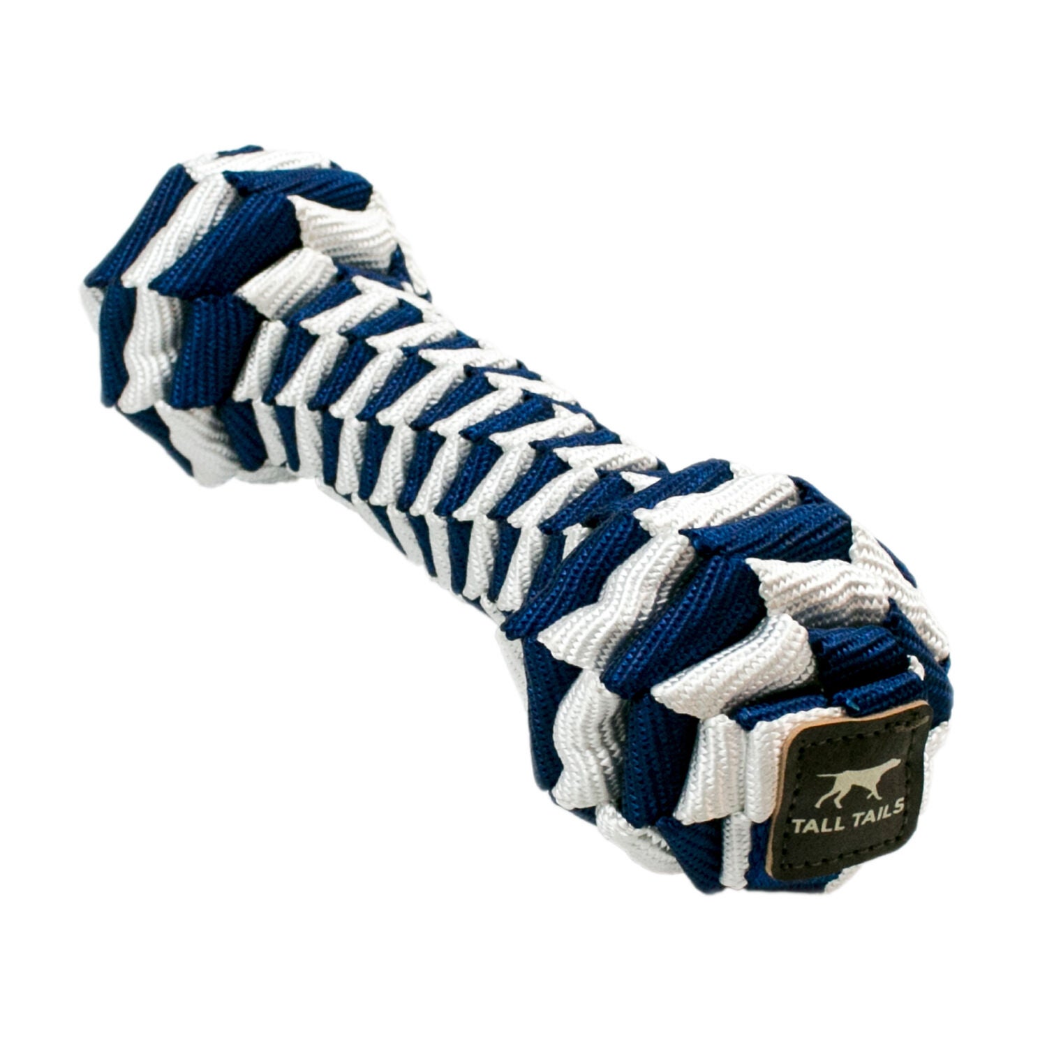 Tall Tails Navy Braided Bone Dog Toy, 9"