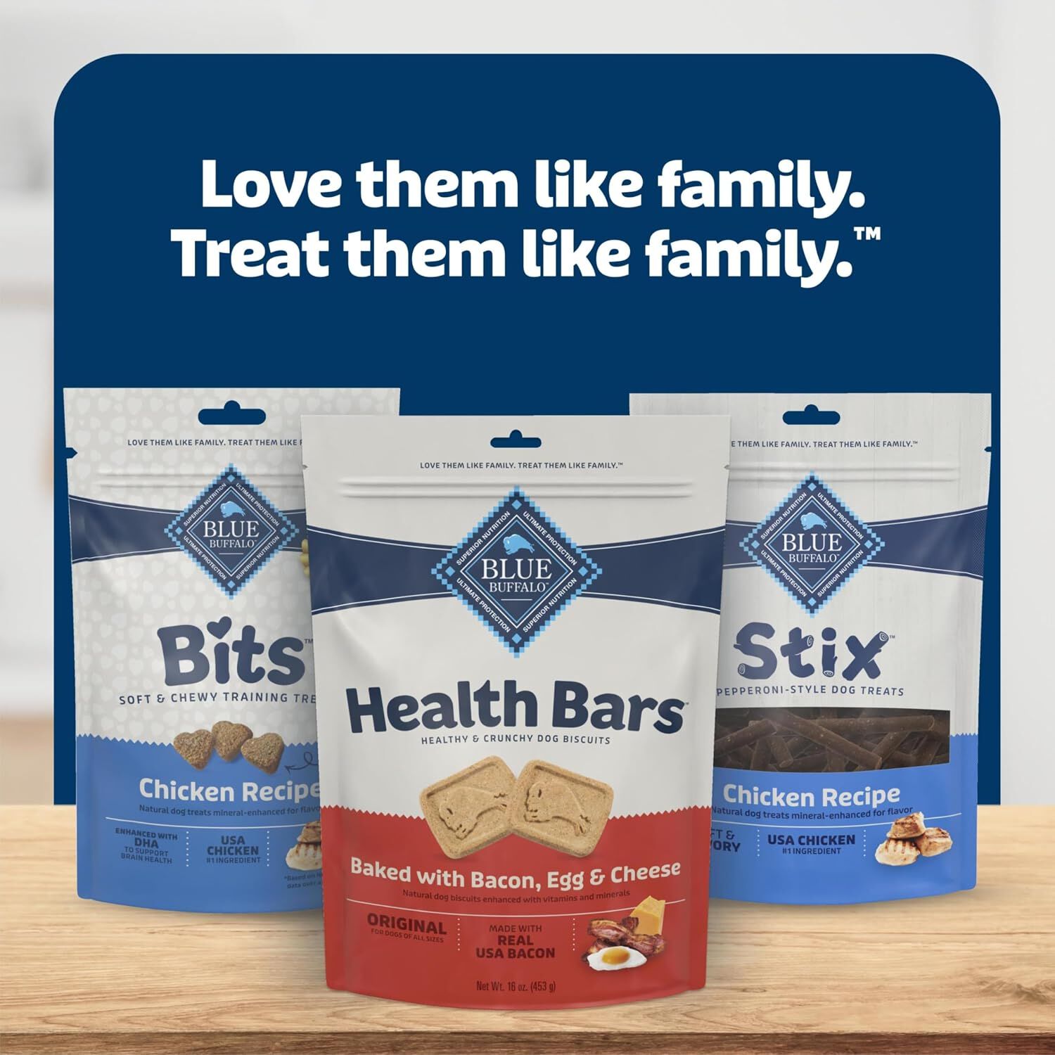 Blue Buffalo Health Bars Baked With Bacon, Egg & Cheese Biscuits Dog Treats, 16-Oz
