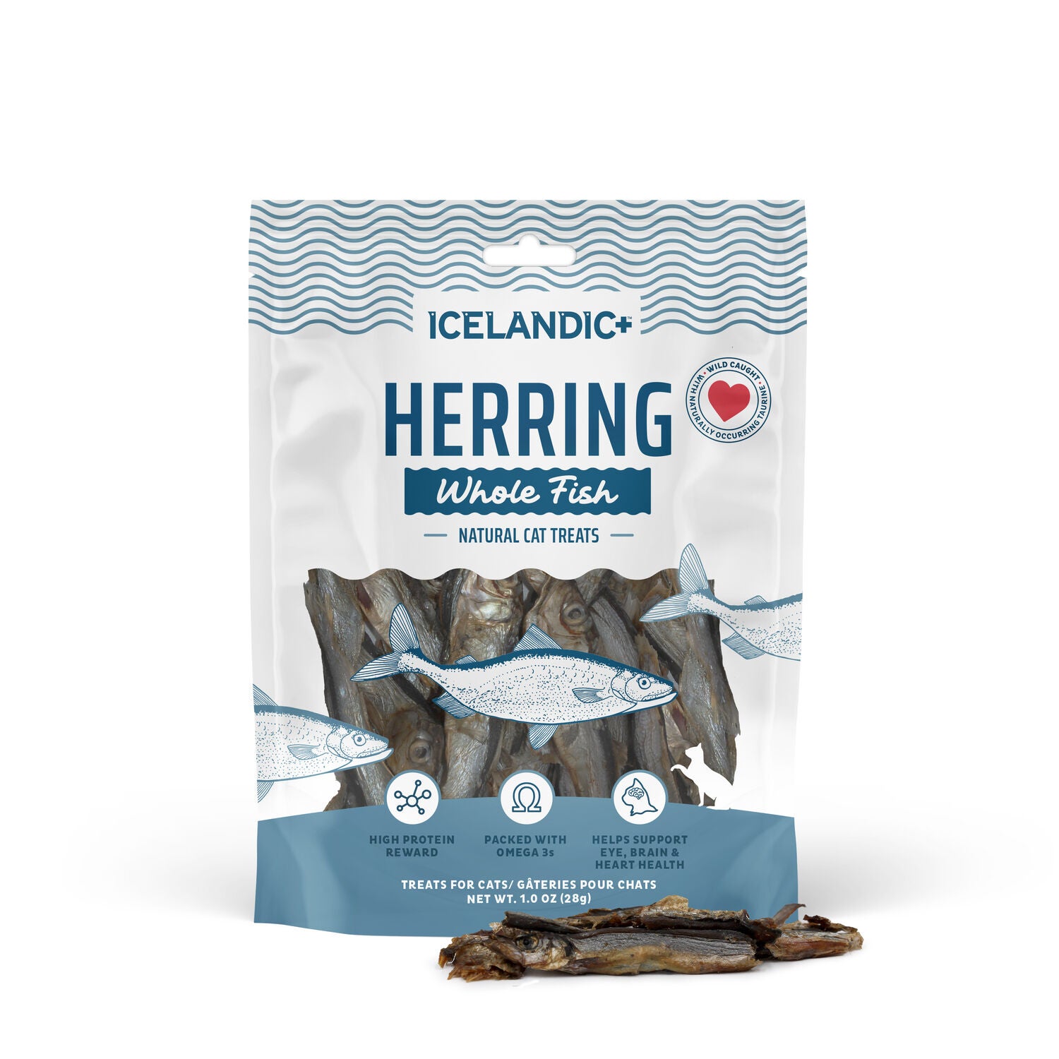 Icelandic+ Herring Whole Fish Crunchy Cat Treats, 1.0-Oz