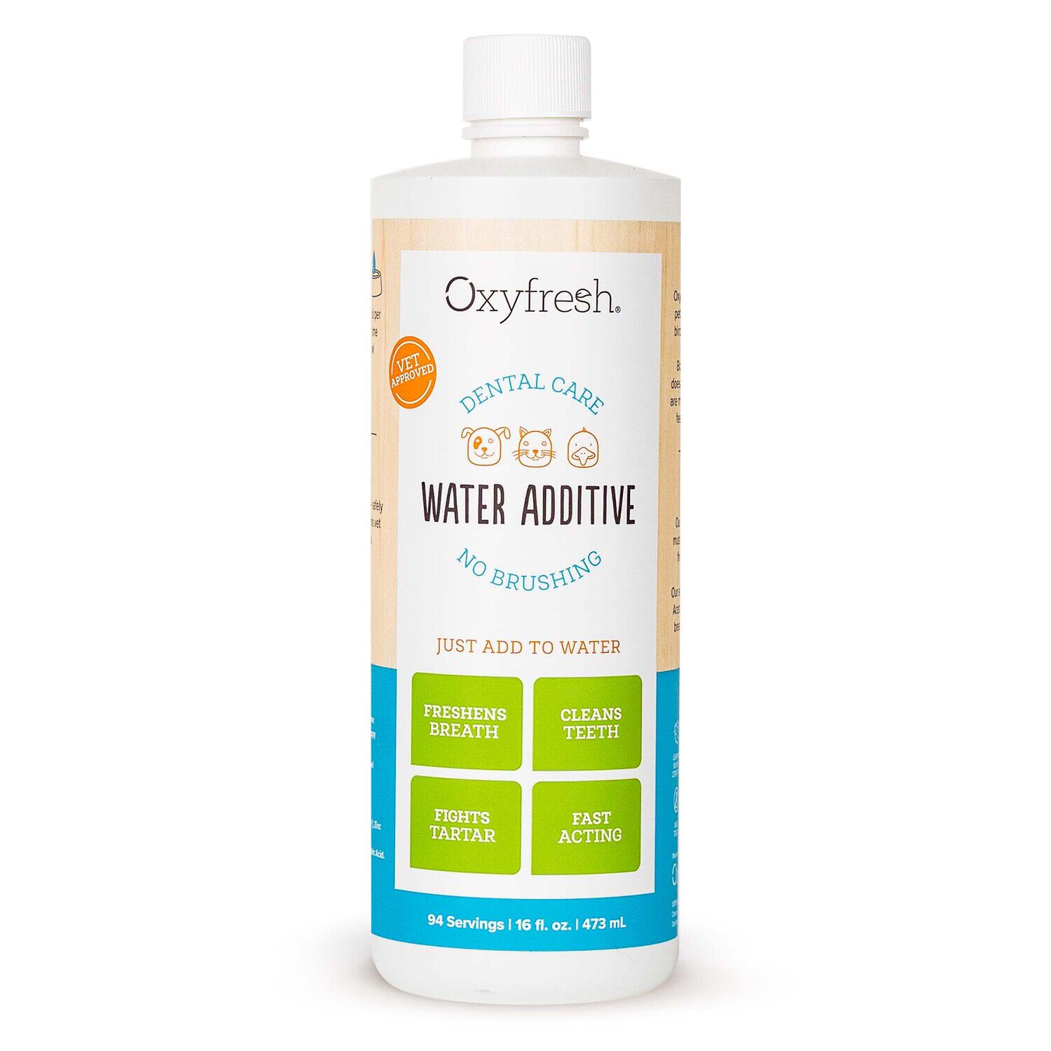 Oxyfresh Premium Pet Care Solution Cat & Dog Dental Water Additive, 16-Fl-Oz Bottle
