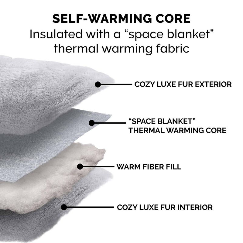 Furhaven Luxury Faux Fur Warming Cuddler Pet Bed - Gray