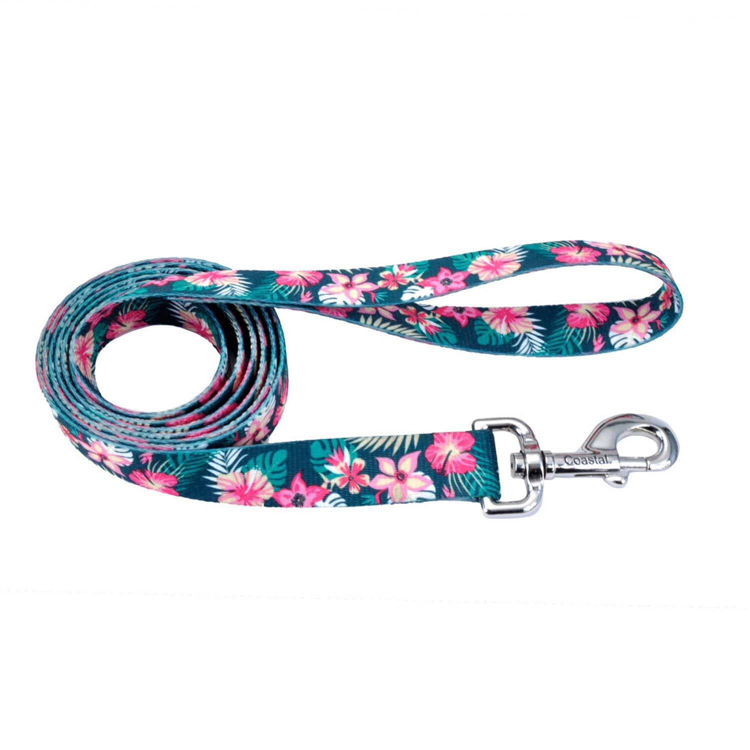Coastal Pet Products Styles Dog Leash, Hunter Tropical Flowers, 1"X6'