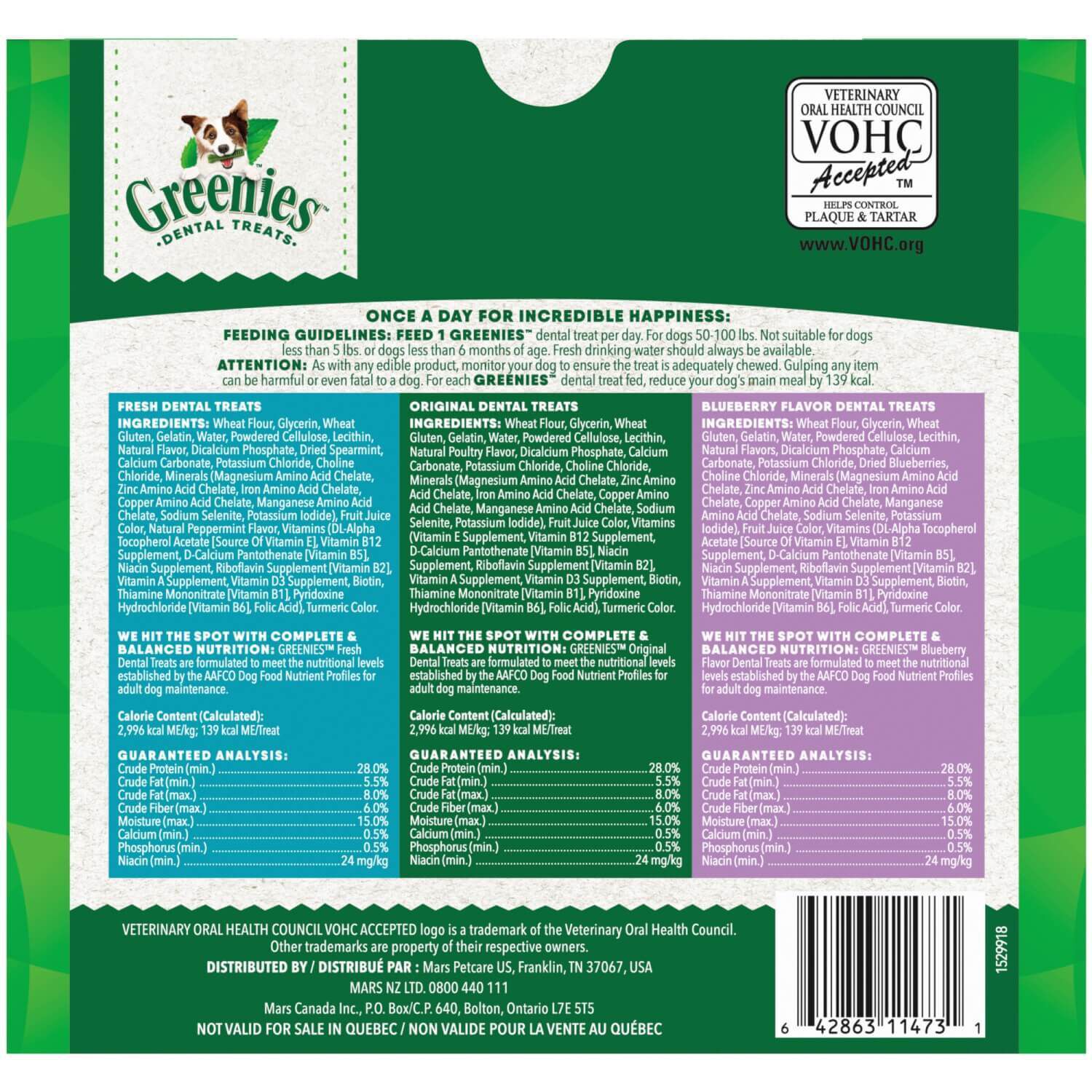 Greenies Natural Dental Care Dog Treat, Large, 3 Flavor Variety Pack