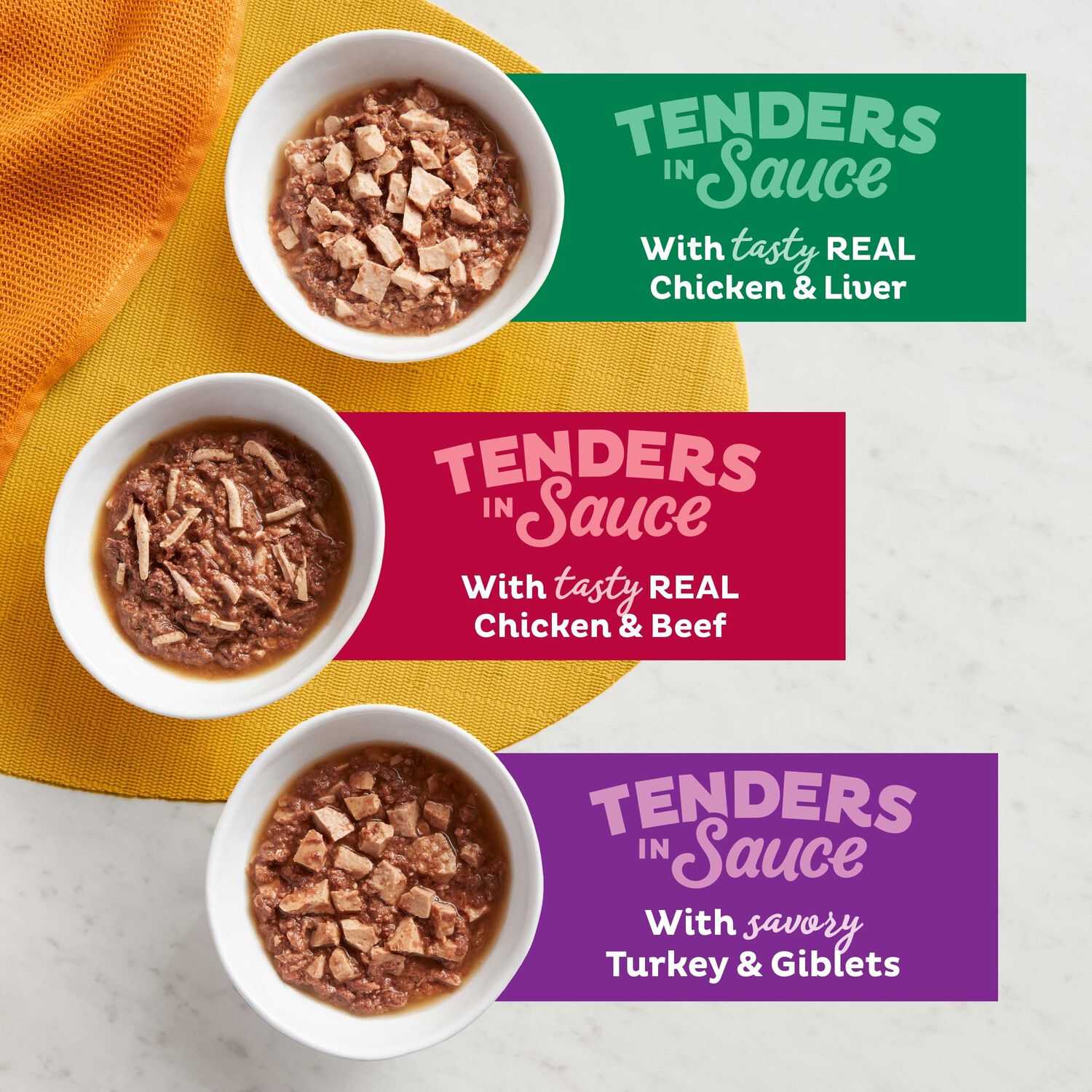 Meow Mix Tenders In Sauce Poultry And Beef Favorites Wet Cat Food Variety Pack, 12-2.75Oz Cups