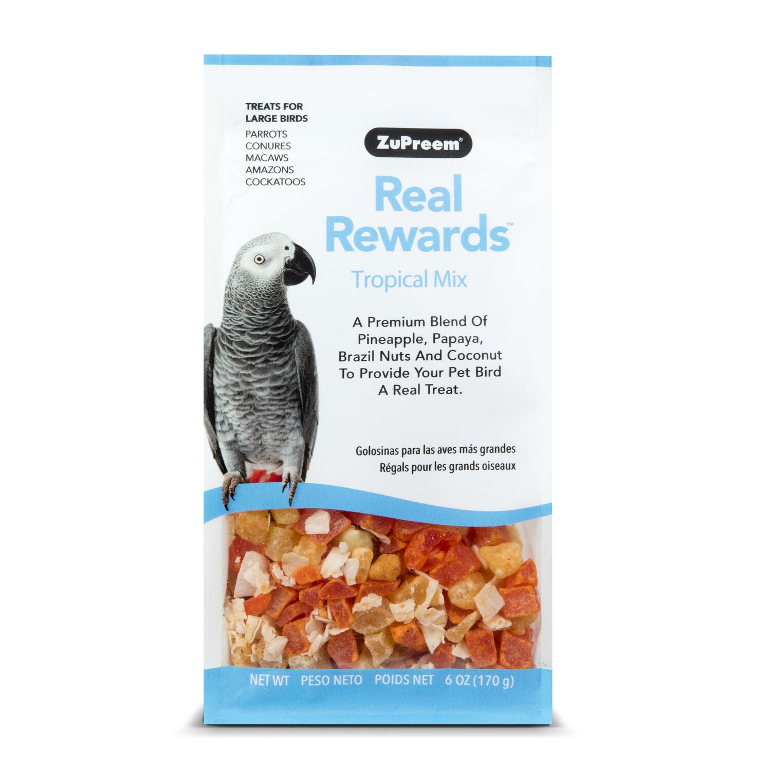Zupreem Real Rewards Tropical Mix For Large Birds Bird Treat, 6Oz