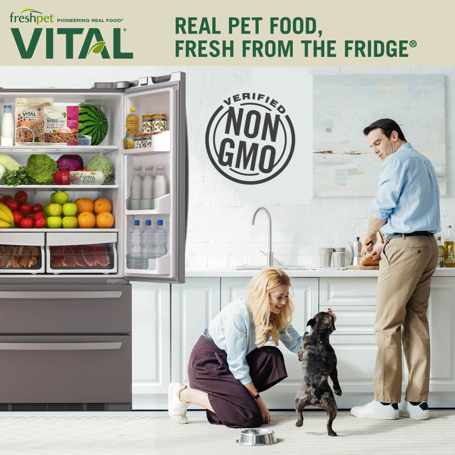 Freshpet Vital Grain Free Fresh Dog Food, Ocean Whitefish & Salmon Roll Recipe, 2-Lb Roll