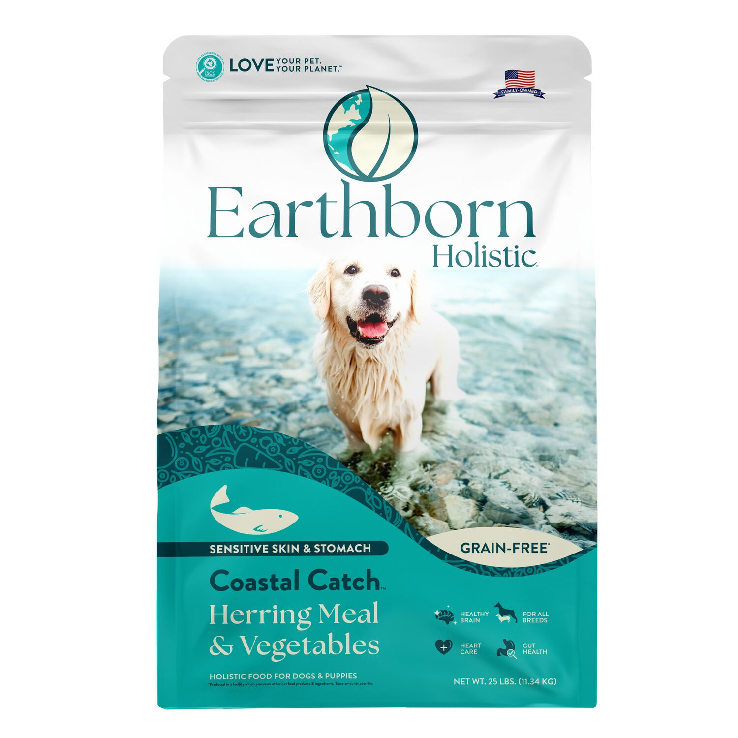 Earthborn Holistic Coastal Catch Grain-Free Dry Dog Food Herring Meal & Vegetables 25-Lb Bag