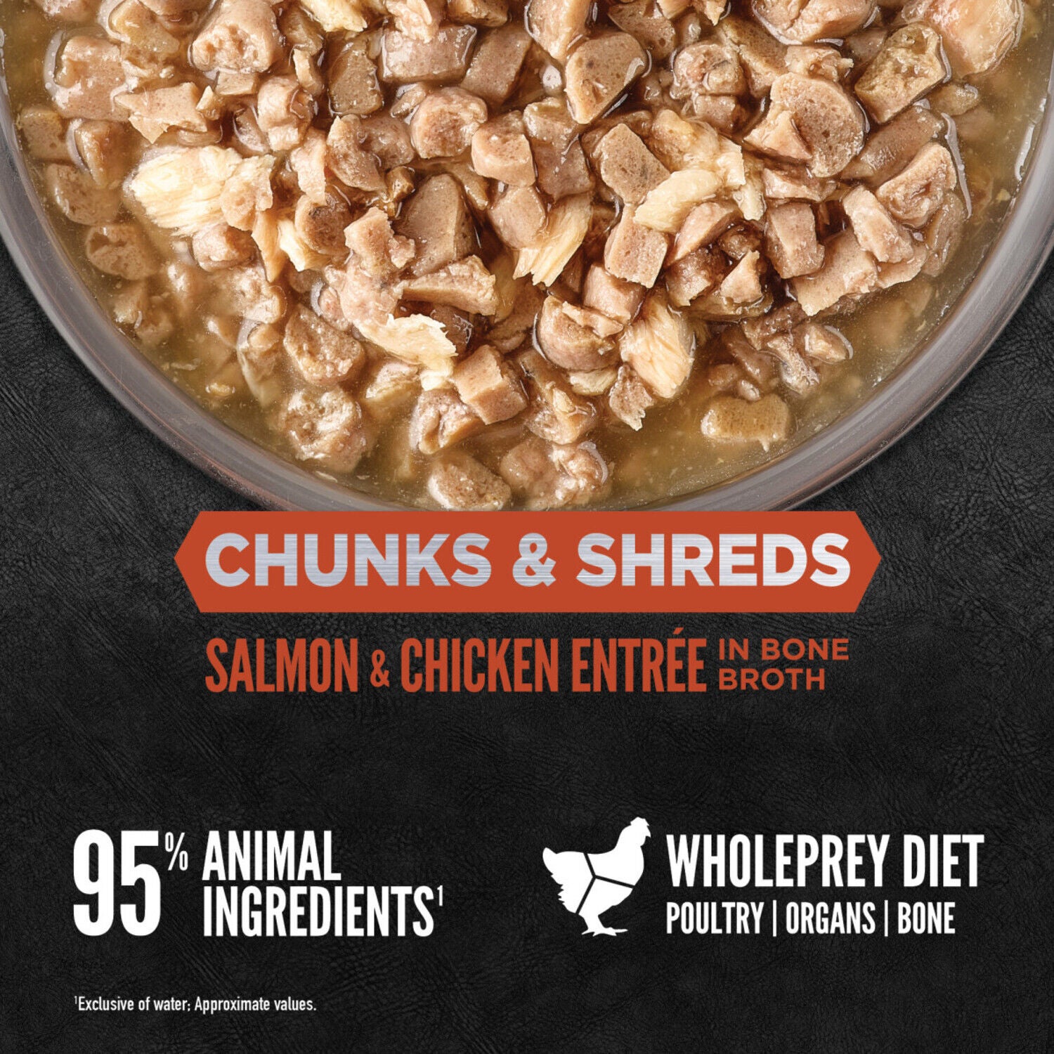 Orijen Chunks & Shreds Wet Cat Food, Salmon & Chicken Entree, 3-Oz Pack Of 12