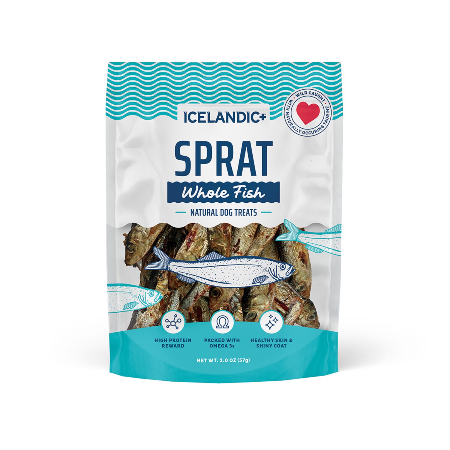 Icelandic+ Sprat Whole Fish Natural Air-Dried Crunchy Dog Treats, 2-Oz