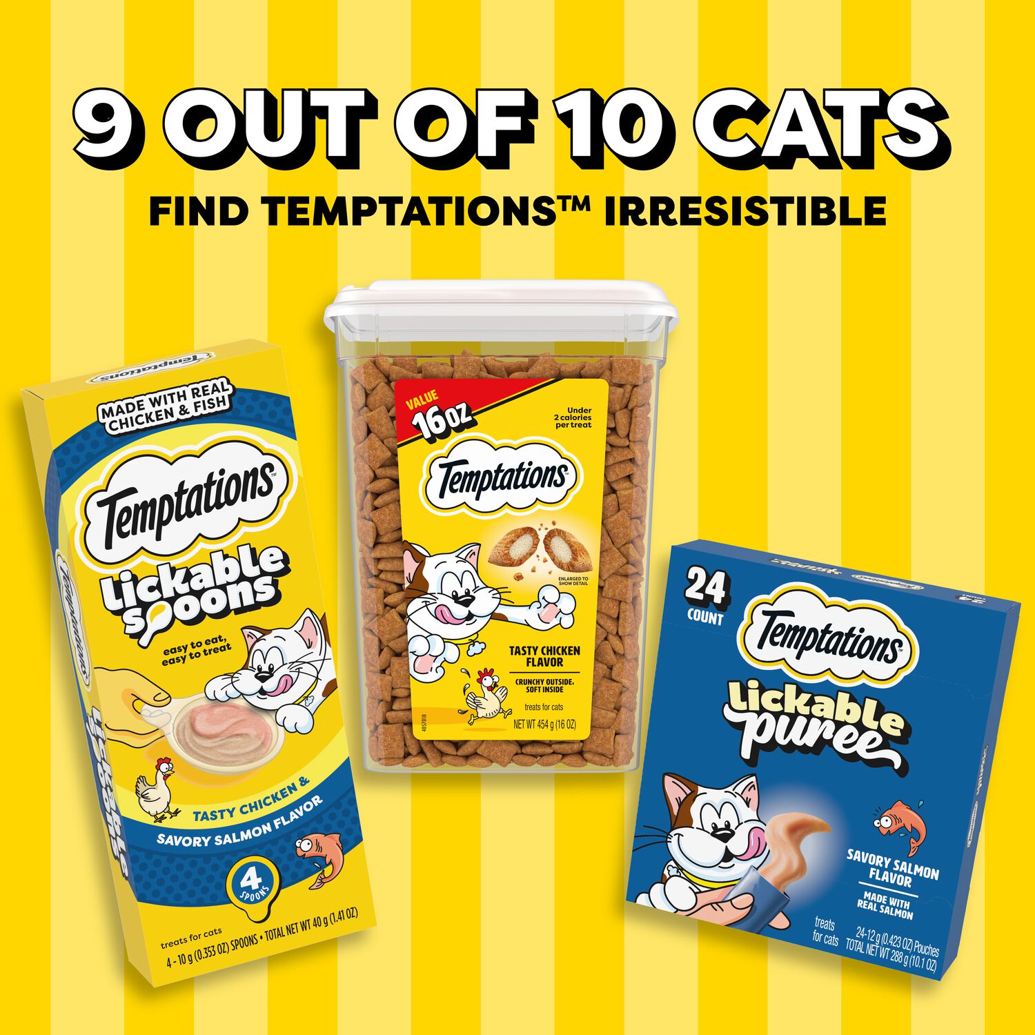 Temptations Indoor Care Crunchy & Soft Chicken Flavor Cat Treats, 2.1-Oz