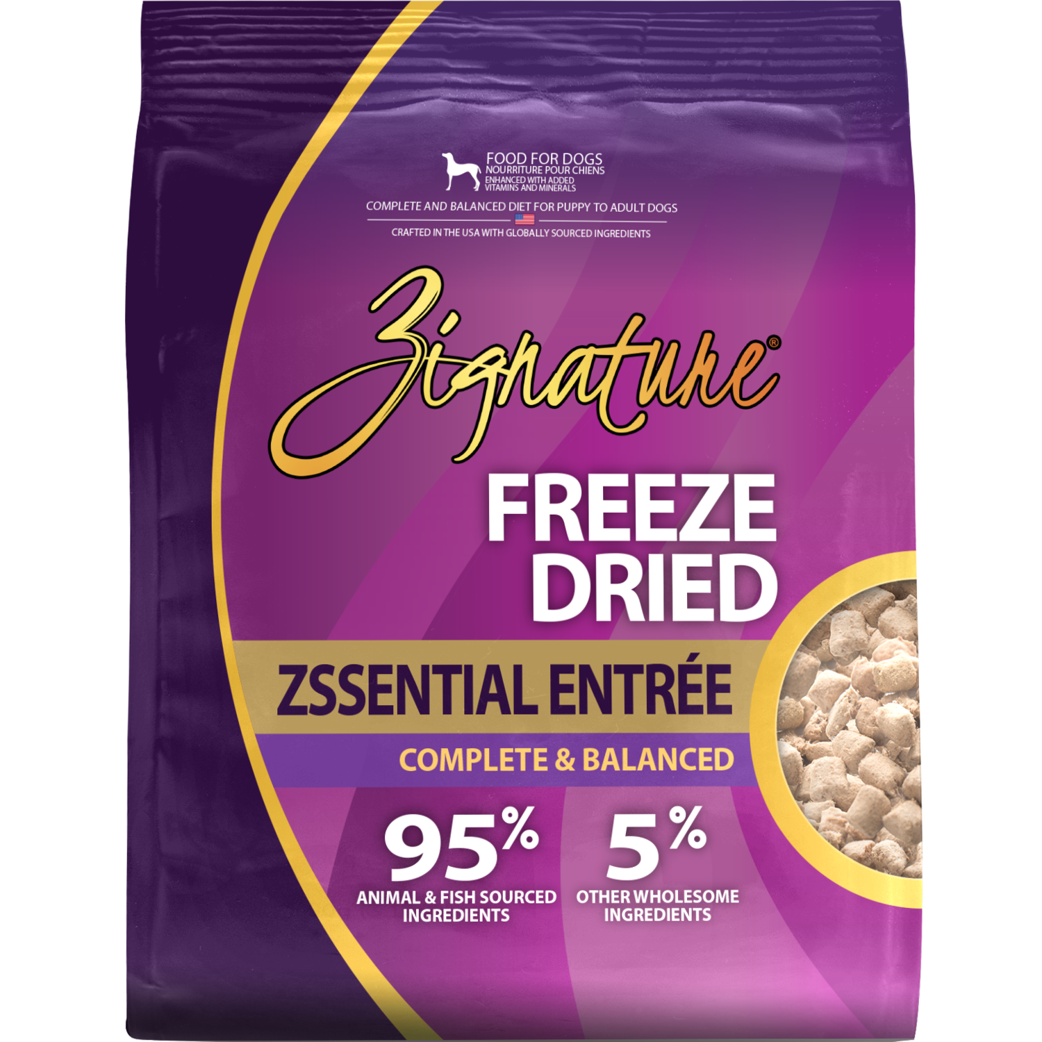 Zignature Grain-Free Zssential Entr&eacute;e Freeze-Dried Dog Food, 25-Oz Bag