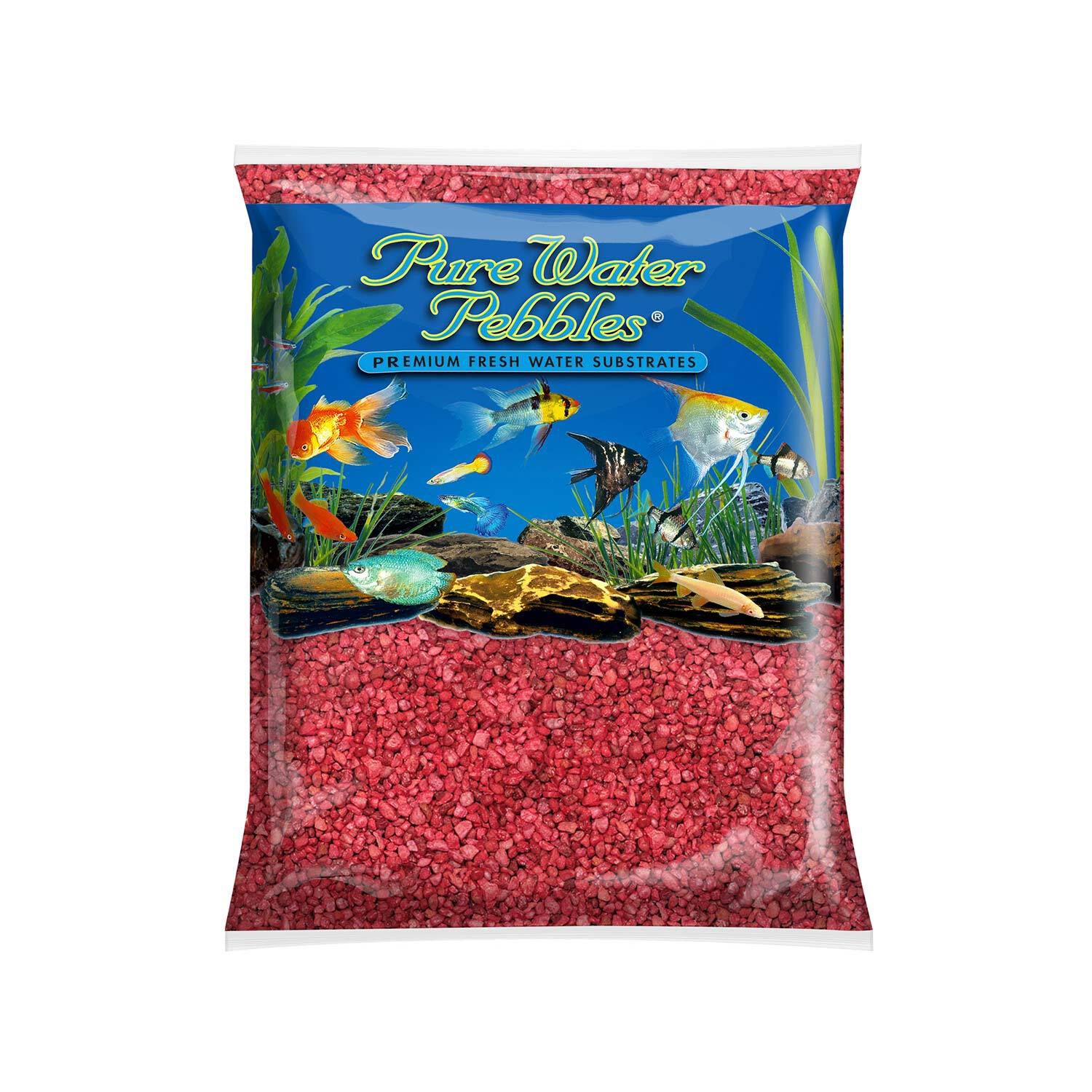Pure Water Pebbles Aquarium Gravel, Currant Red