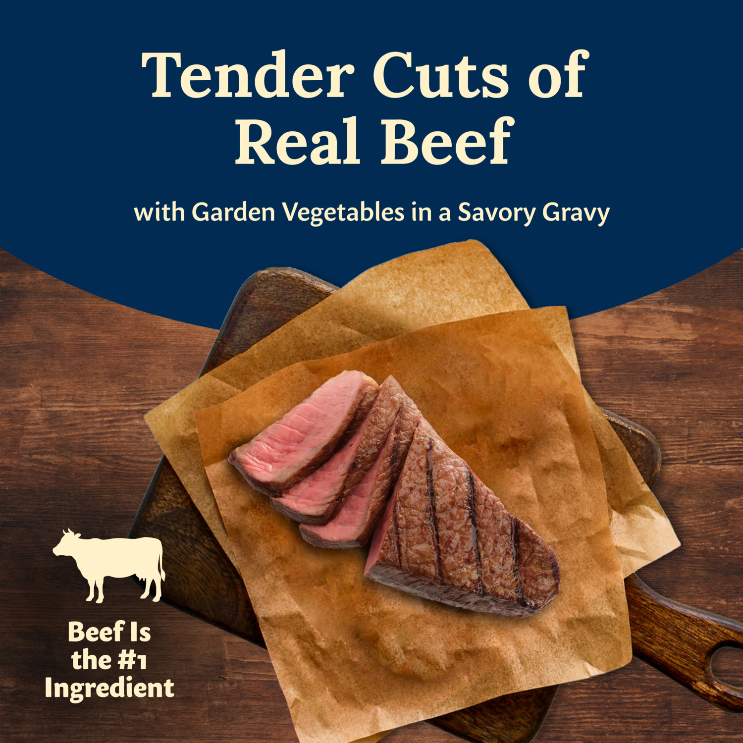 Blue Buffalo Delectables Hearty Beef Cuts In Gravy Natural Wet Dog Food Topper, 3-Oz