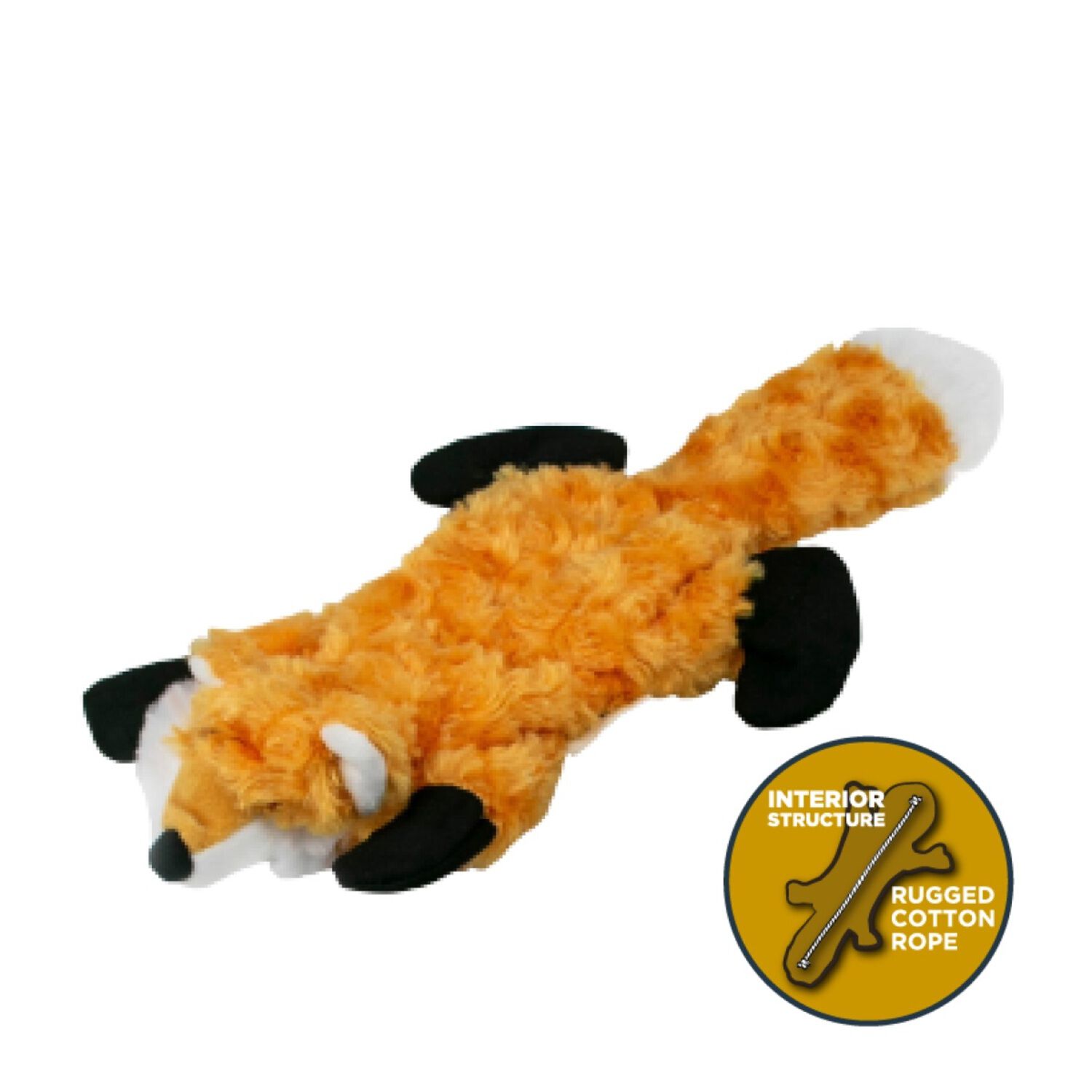 Tall Tails Stuffless Fox Squeaker Plush Dog Toy, 16"