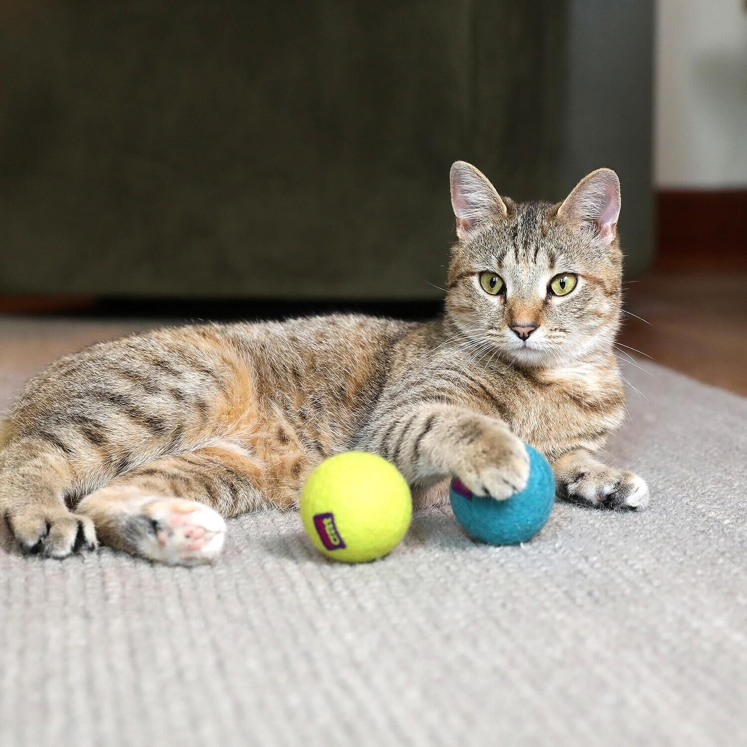 Mad Cat Wacky Wool Balls Catnip Cat Toy, 2 Pack