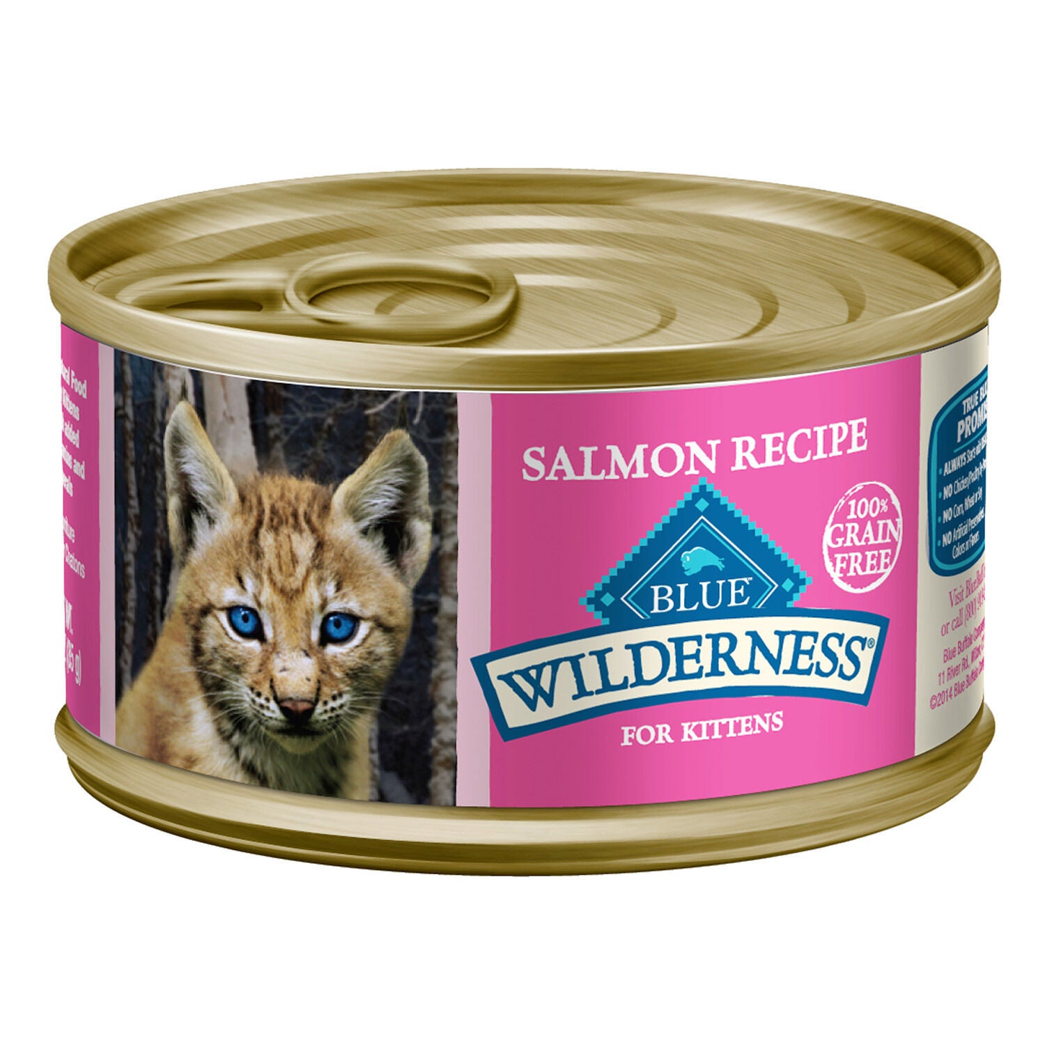 Blue Buffalo Wilderness Salmon Recipe For Kittens Wet Cat Food, 3-Oz Pack Of 24