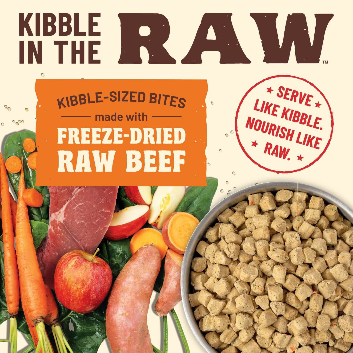 Primal Kibble In The Raw Beef Recipe Freeze Dried Dog Food, 1.5-Lb Bag