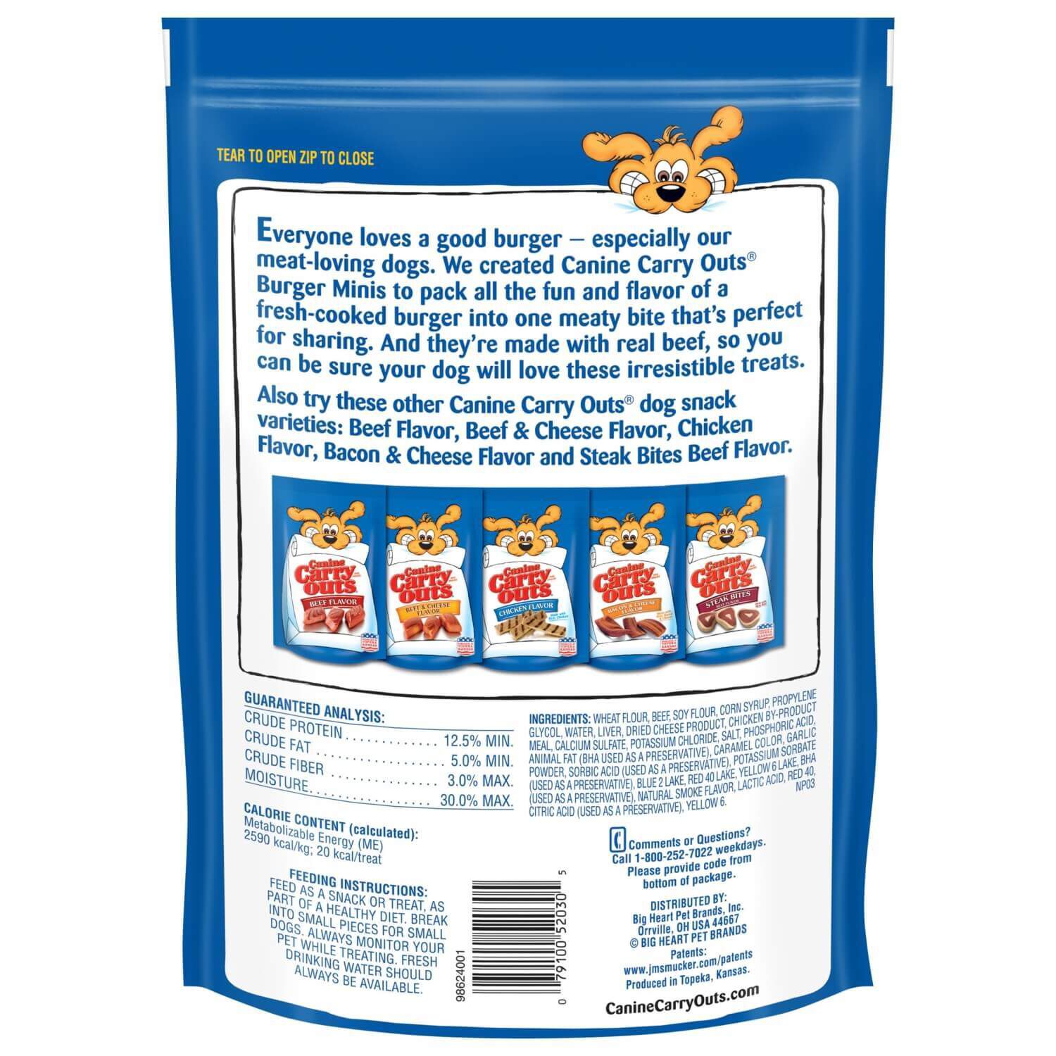 Canine Carry Outs Burger Minis Beef Flavor Soft & Chewy Dog Treats