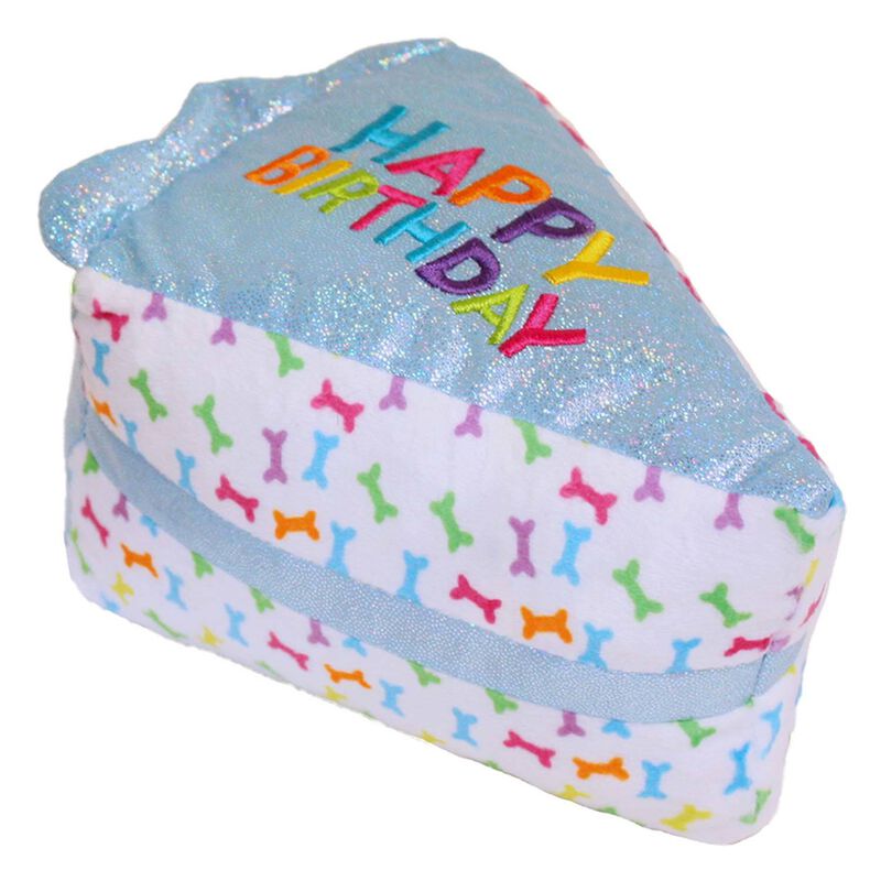 Birthday Cake Slice Dog Toy - Blue image number 1