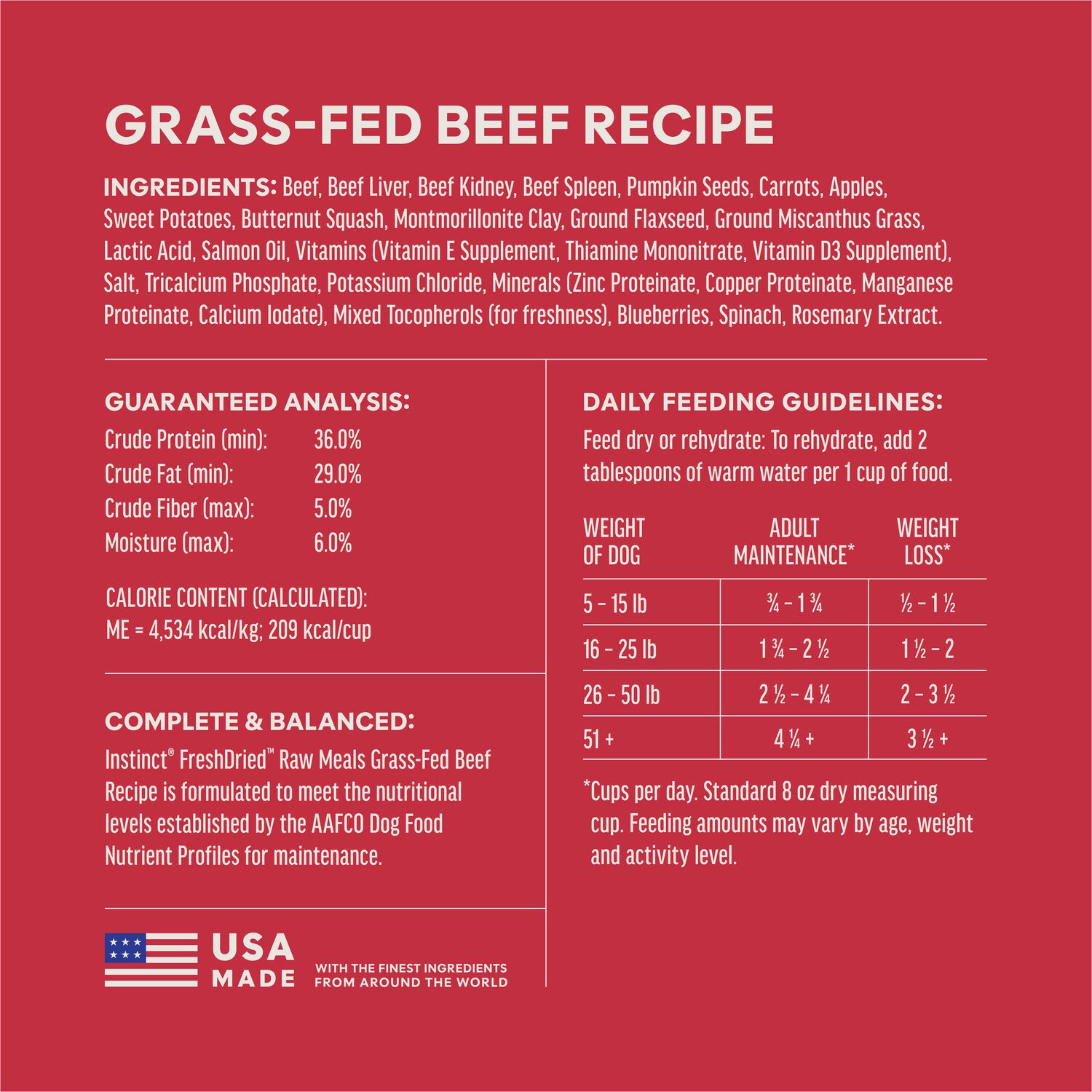 Instinct Raw Meals Beef Freeze-Dried Dog Food, 25-Oz