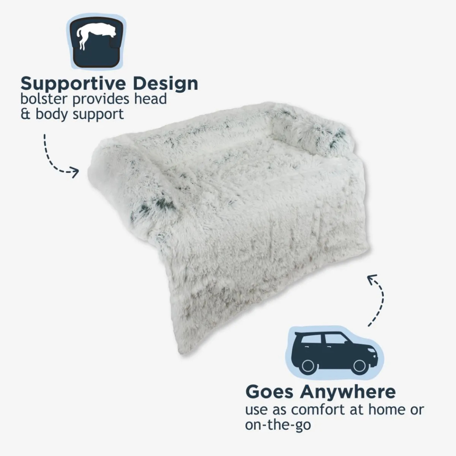 Tall Tails Anywhere Cuddler Waterproof Bolster Dog Bed, 34" - Grey