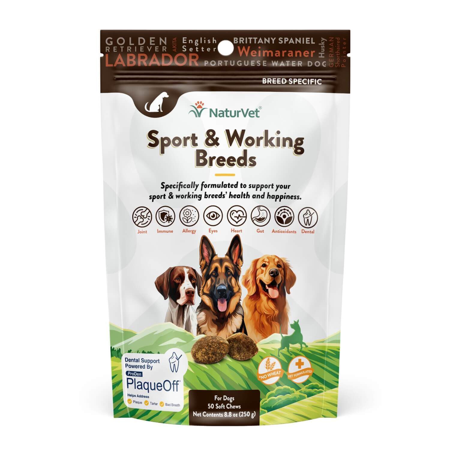 Naturvet Breed Specific Sport & Working Breeds Soft Chew Daily  Supplement For Dogs