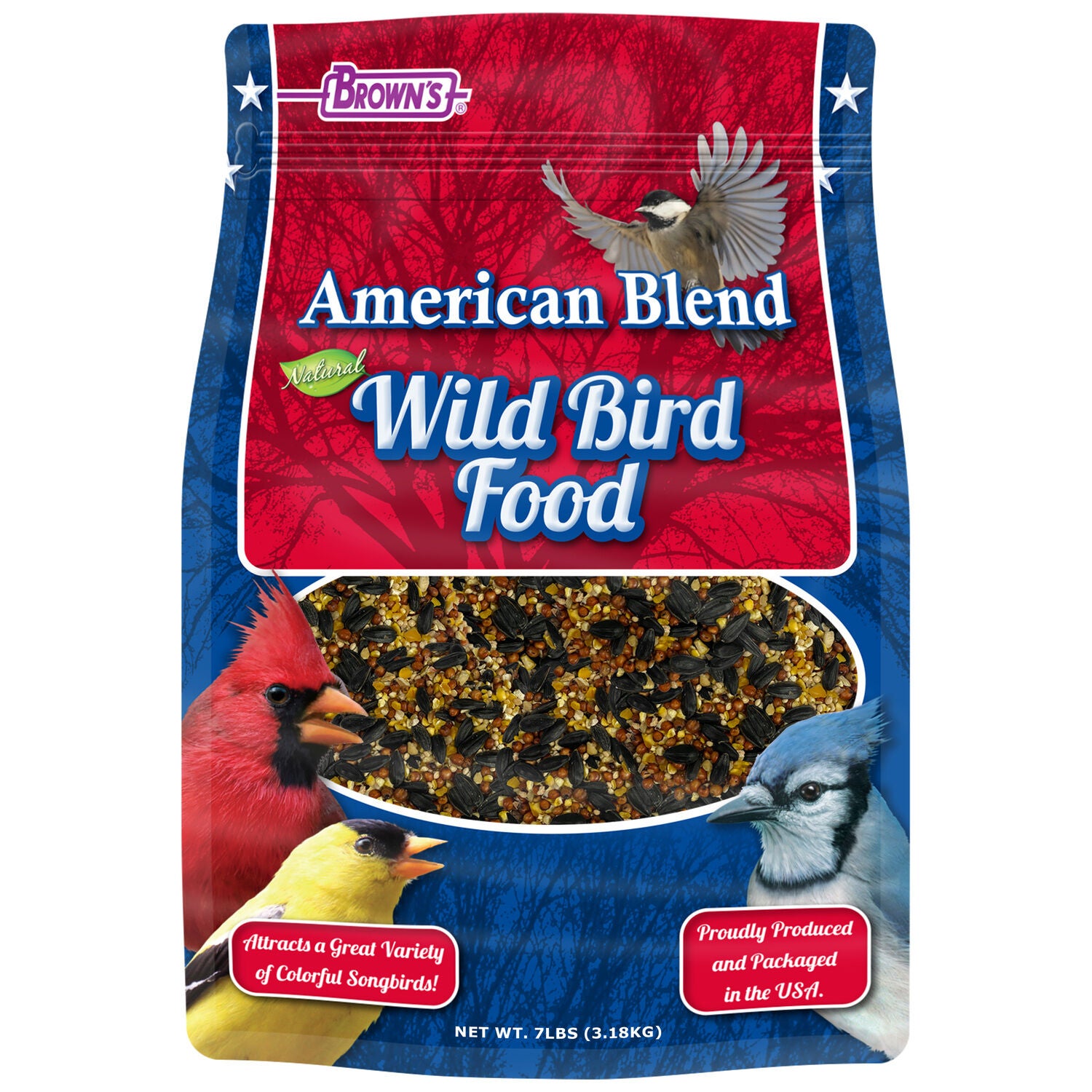 Brown&rsquo;S American Blend Natural Wild Bird Food, 7-Lb