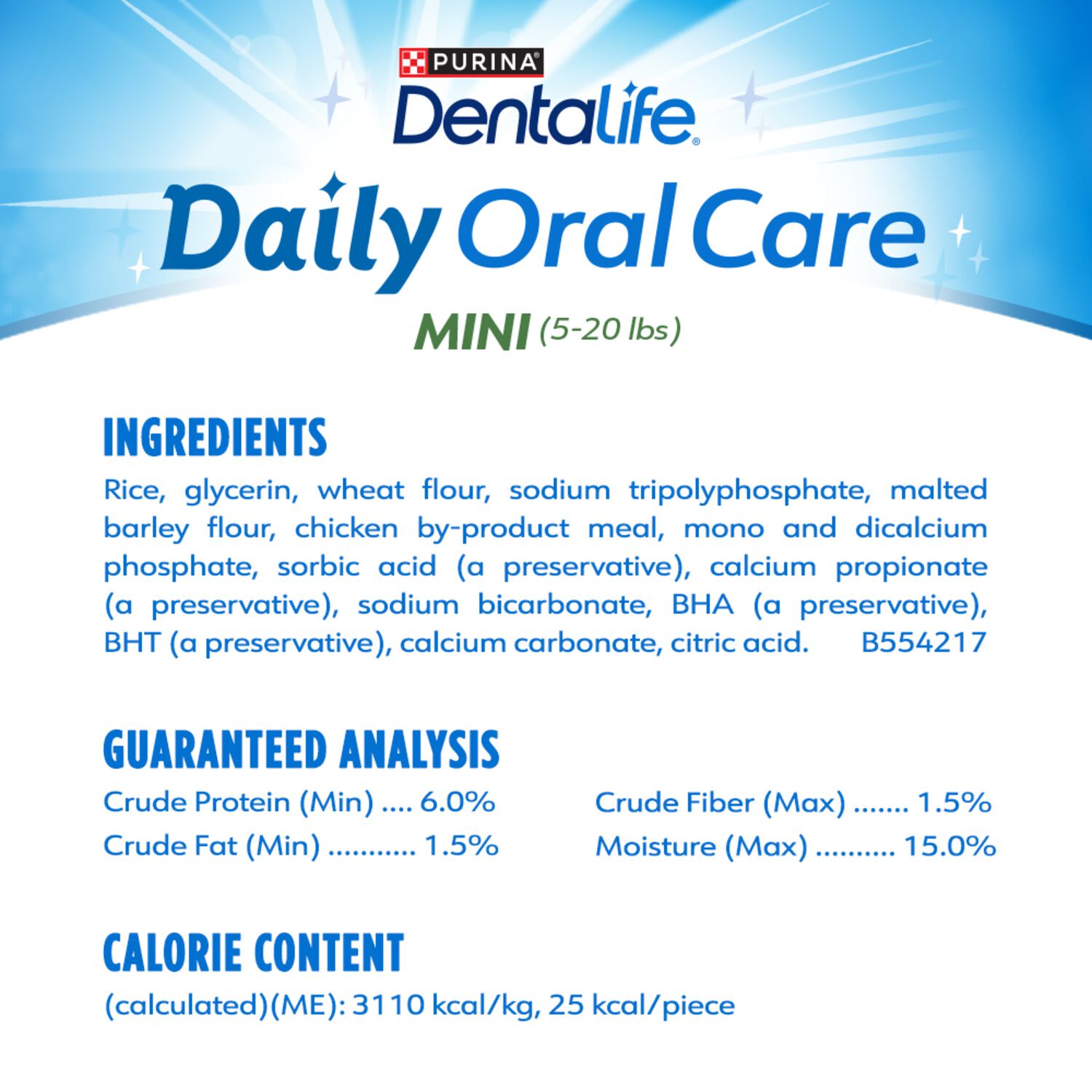 Purina Dentalife Daily Oral Care Chicken Flavor Dog Treats, Mini Sized, 58-Count Bag