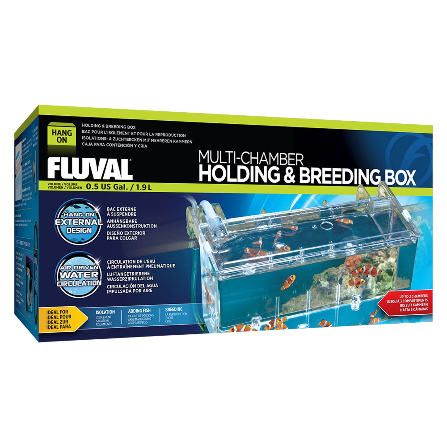Fluval Multi-Chamber Hang-On Holding And Breeding Box For Fish Aquariums, Large