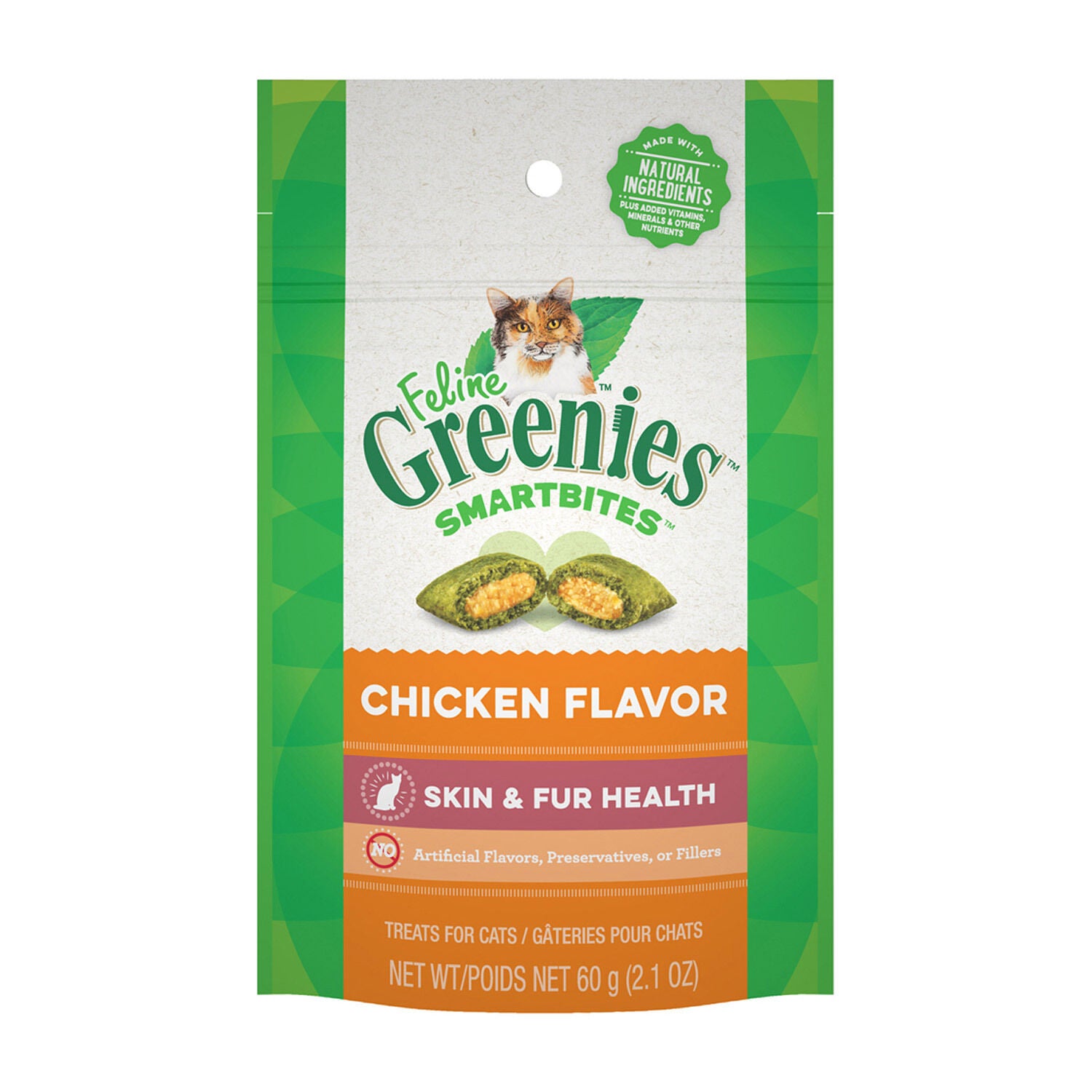 Greenies Smartbites Skin And Coat Treats Chicken Flavor Dental Treat