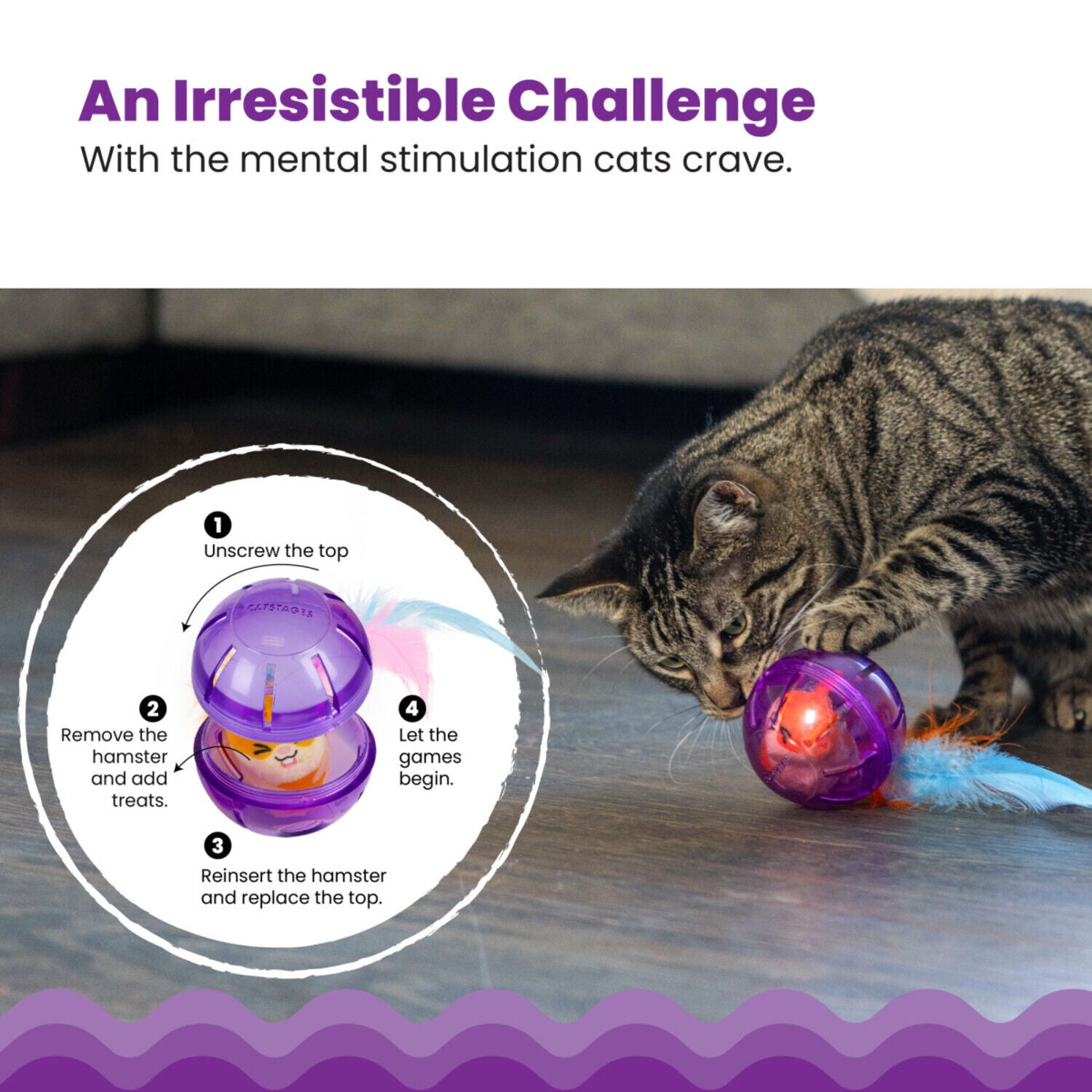 Catstages Hamster Ball Interactive Treat Dispensing Cat Toy
