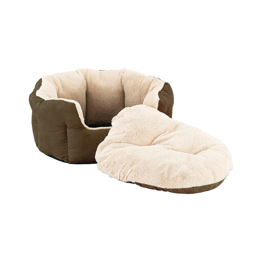 Reversible Cushion Faux Suede Cat Cuddler - Chocolate
