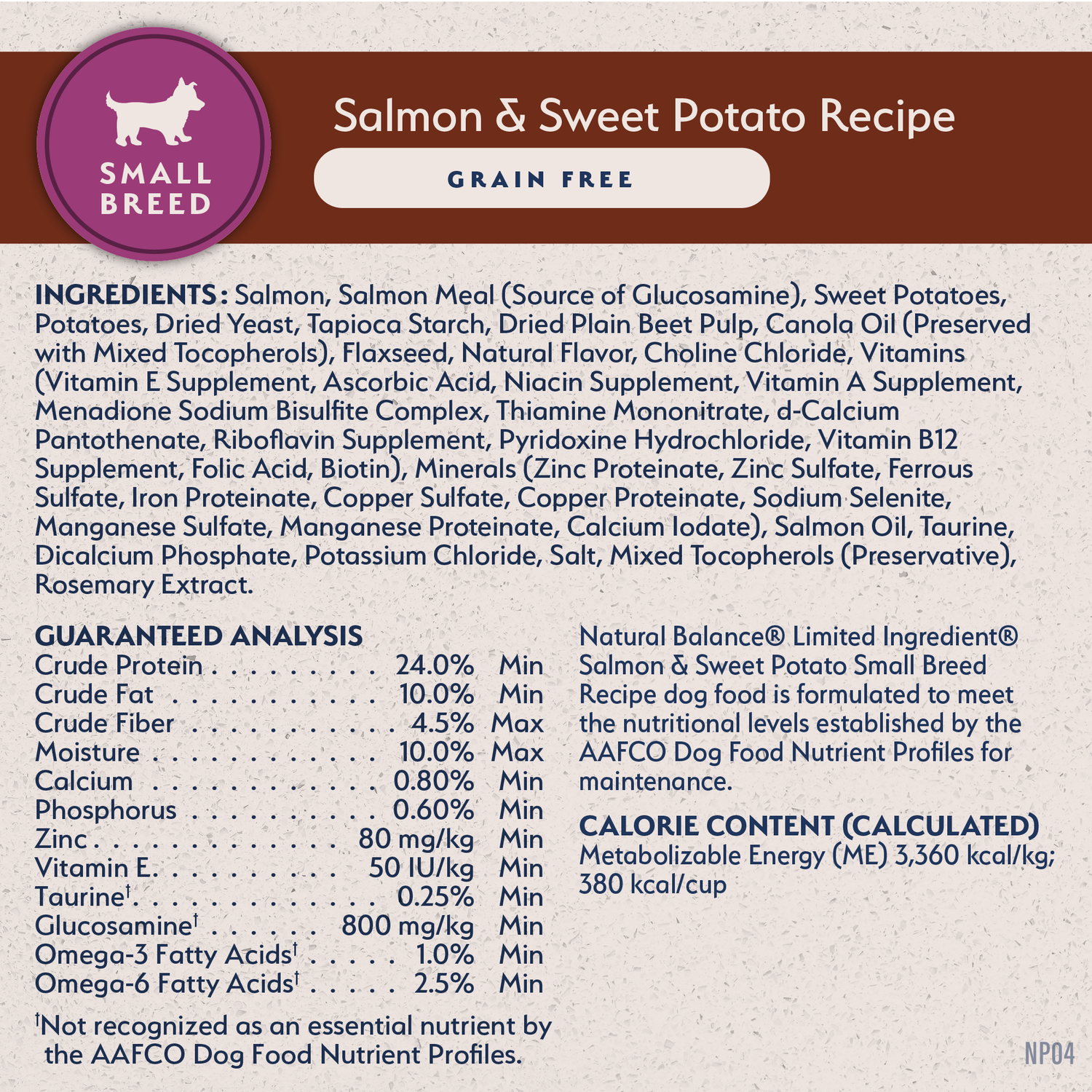 Natural Balance Limited Ingredient Grain-Free Small Breed Salmon & Sweet Potato Recipe Dry Dog Food, 4-Lb Bag