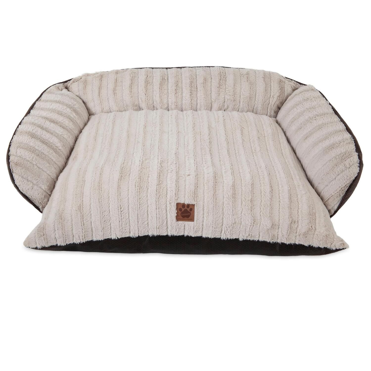 Snoozzy Rustic Luxury Comfy Couch Dog Bed, 40"X30", Brown & Tan
