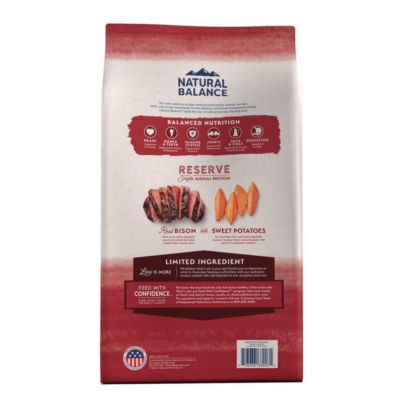 Natural Balance Limited Ingredient Grain Free Sweet Potato & Bison Recipe Dry Dog Food