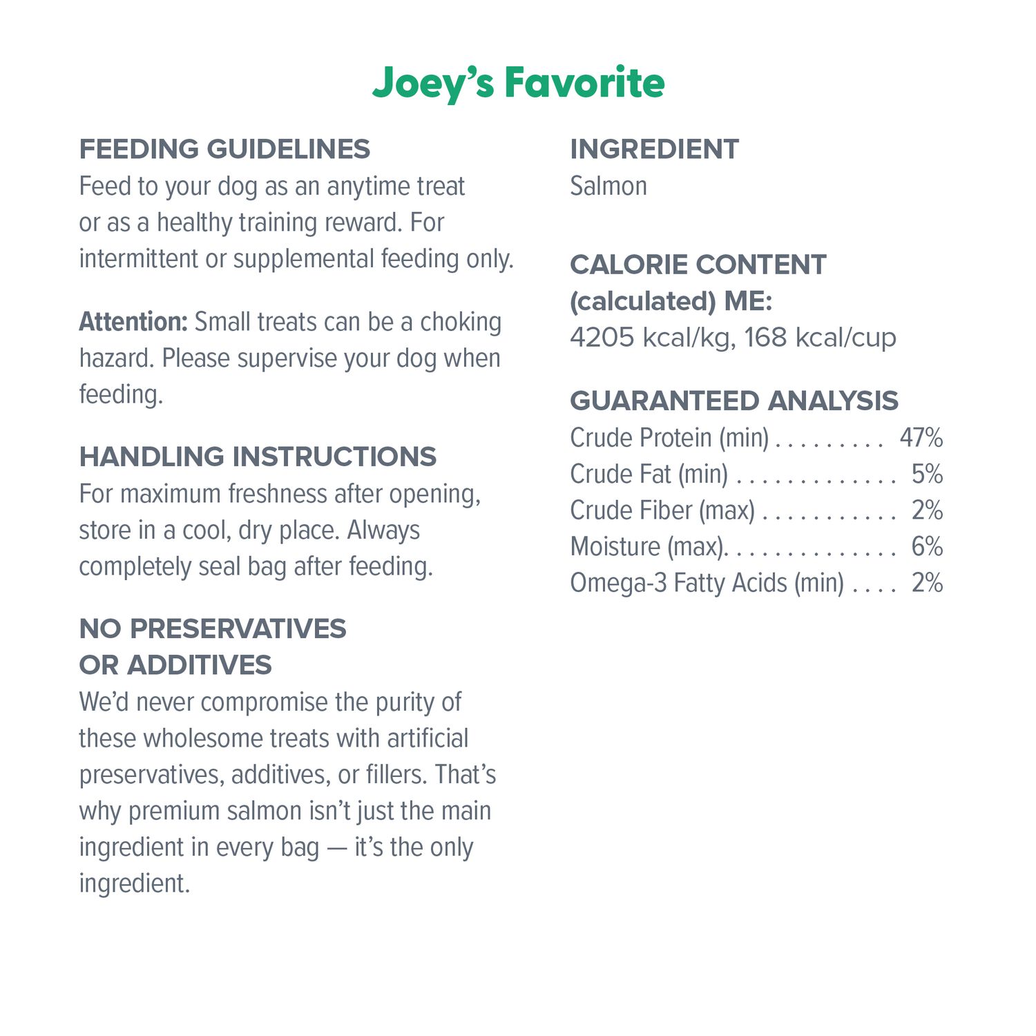 Dr. Marty Joey's Favorite Freeze-Dried Raw Salmon Dog Treats, 4-Oz Bag