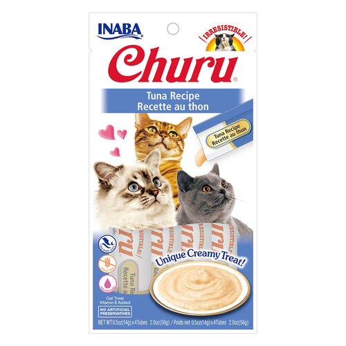 Inaba Churu Purees Lickable Cat Treat, Tuna Recipe