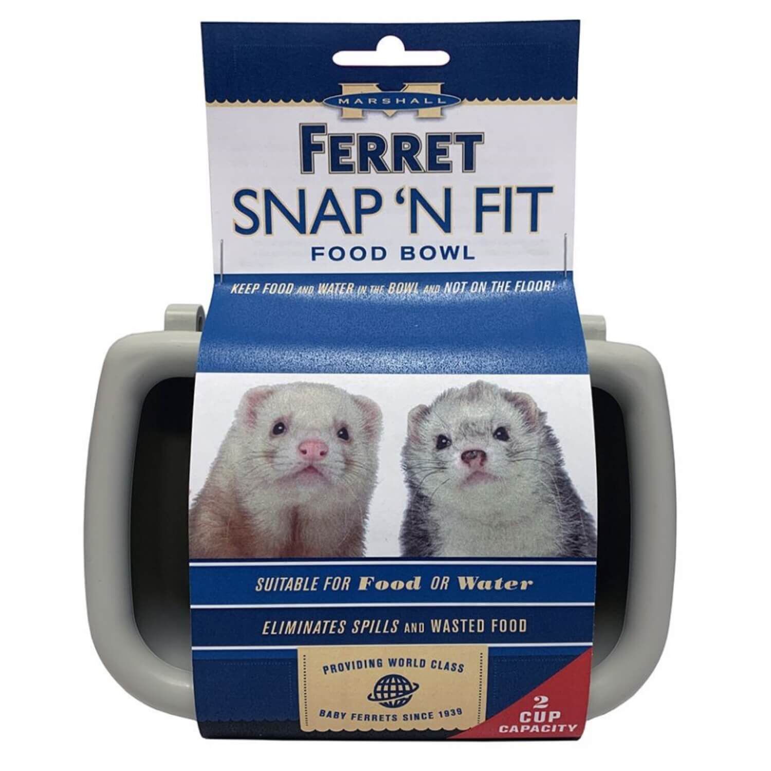 Marshall Snap 'N Fit Small Animal Food Bowl, 2 Cups