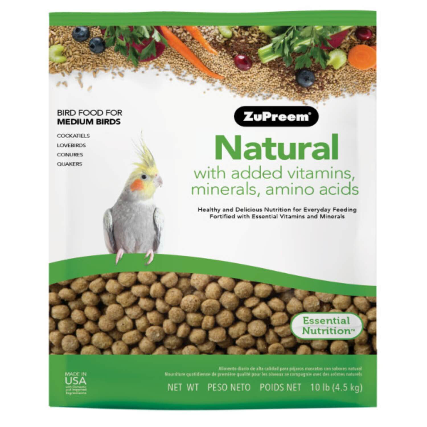 Zupreem Natural With Added Vitamins Bird Food For Medium Birds