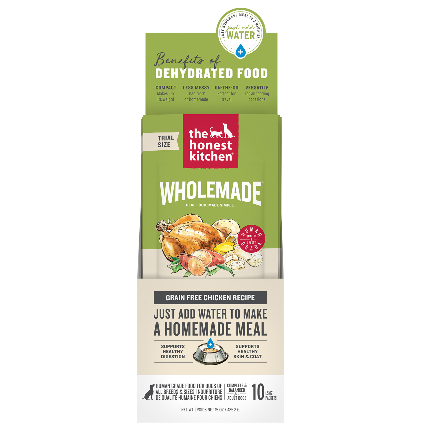 The Honest Kitchen Wholemade Grain-Free Chicken Recipe Dehydrated Dog Food